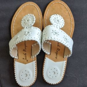 Jack Rogers white flip flops